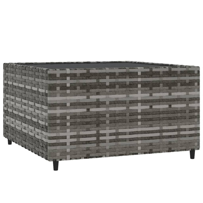 Salontafel tuin vierkant 50x50x30 cm poly rattan grijs MeubelReus