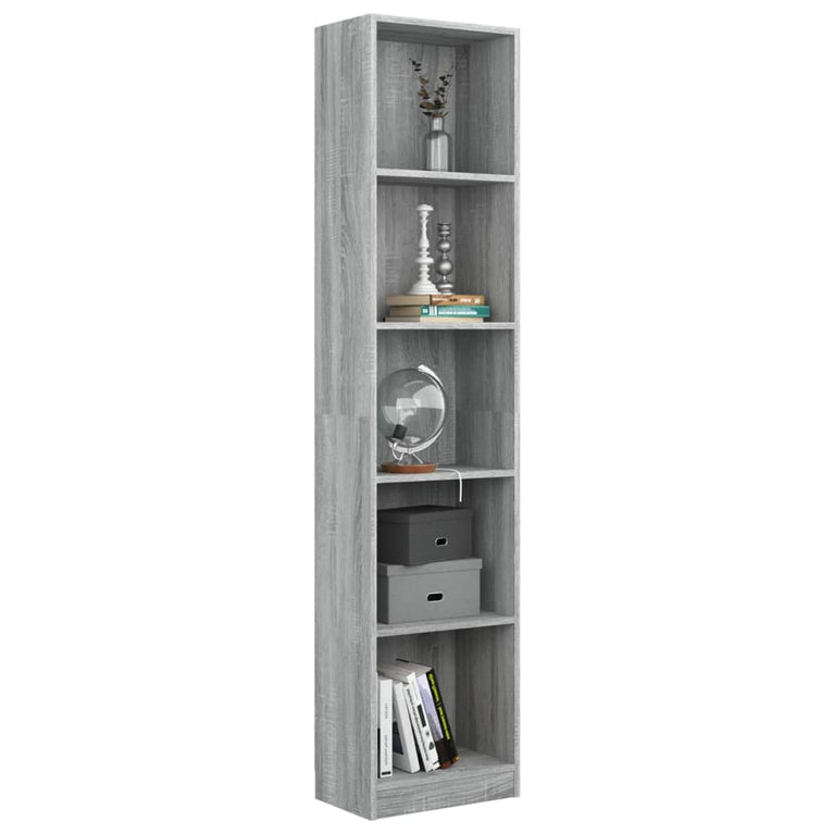 Boekenkast 40x24x175 cm bewerkt hout grijs sonoma eikenkleurig MeubelReus
