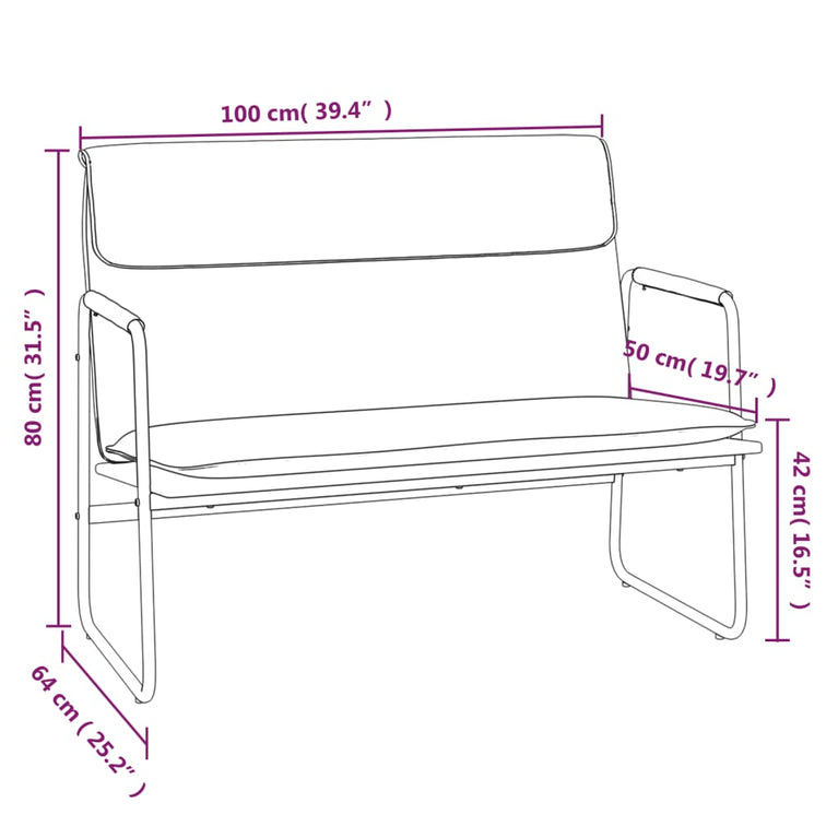 Bankje 100x64x80 cm stof crèmekleurig MeubelReus
