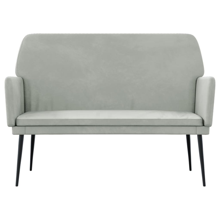 Bankje 108x79x79 cm fluweel lichtgrijs MeubelReus
