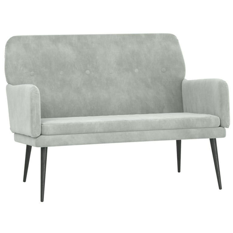 Bankje 108x79x79 cm fluweel lichtgrijs MeubelReus