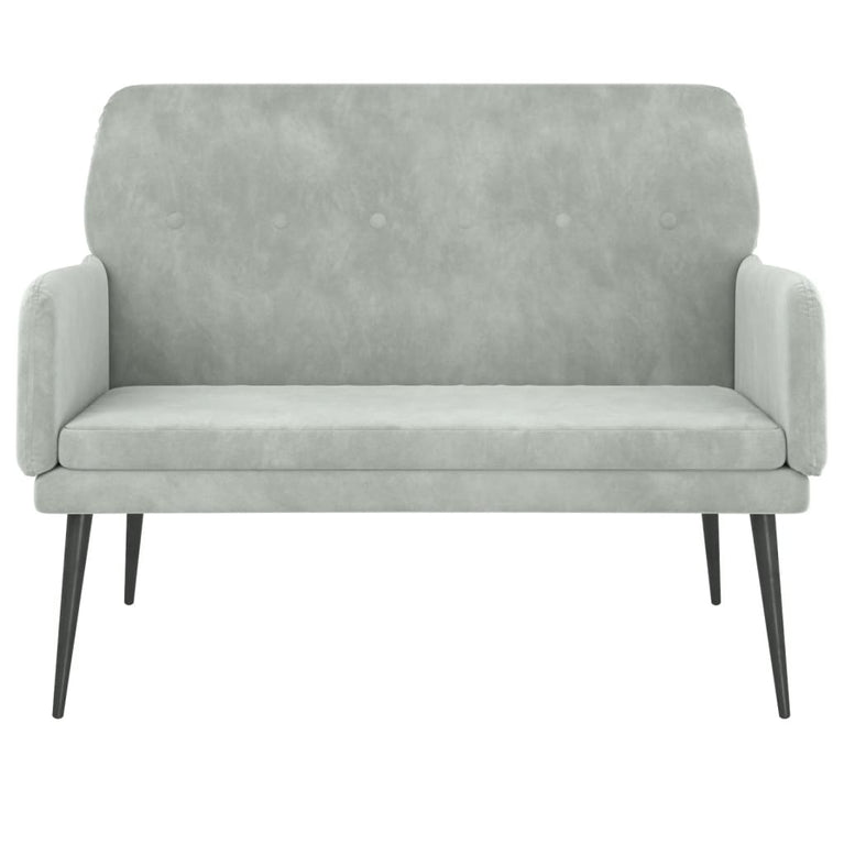 Bankje 108x79x79 cm fluweel lichtgrijs MeubelReus