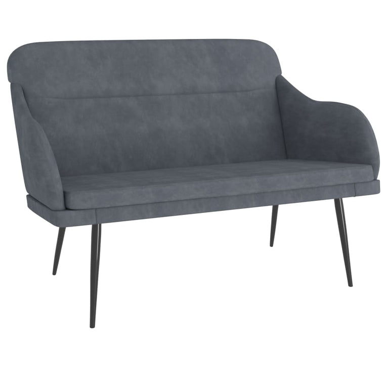 Bankje 110x76x80 cm fluweel donkergrijs MeubelReus