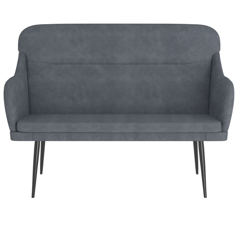 Bankje 110x76x80 cm fluweel donkergrijs MeubelReus