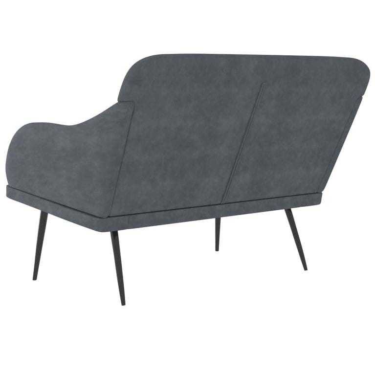 Bankje 110x76x80 cm fluweel donkergrijs MeubelReus