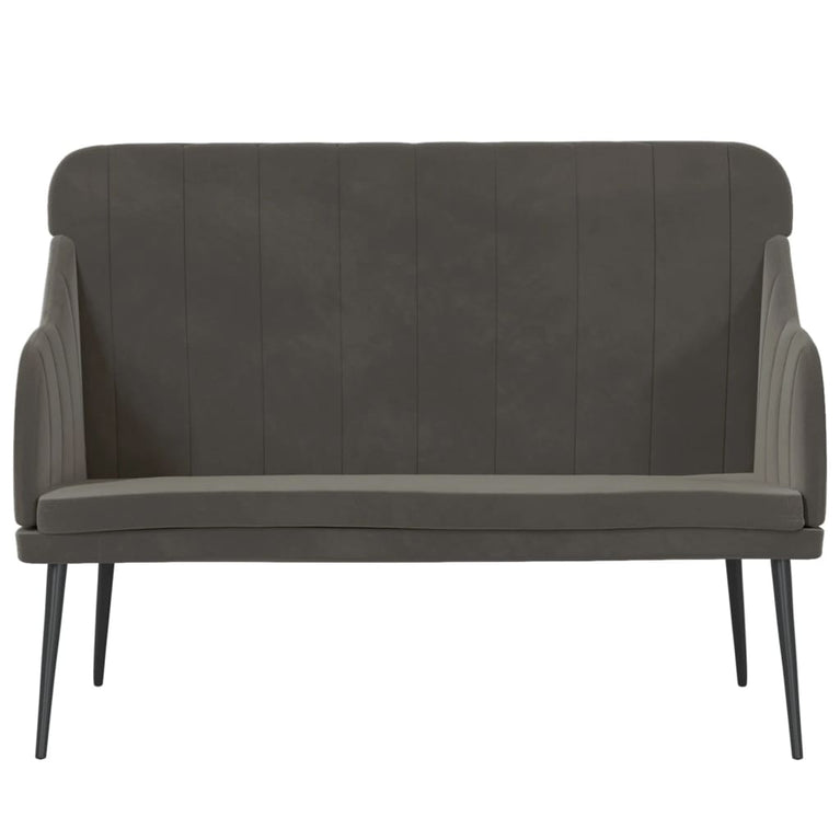 Bankje 110x76x80 cm fluweel donkergrijs MeubelReus
