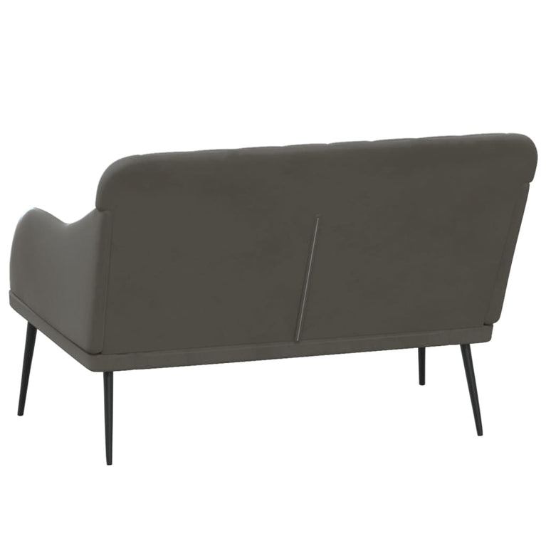Bankje 110x76x80 cm fluweel donkergrijs MeubelReus