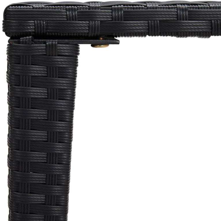 Tafeltjesset 3 st poly rattan zwart MeubelReus