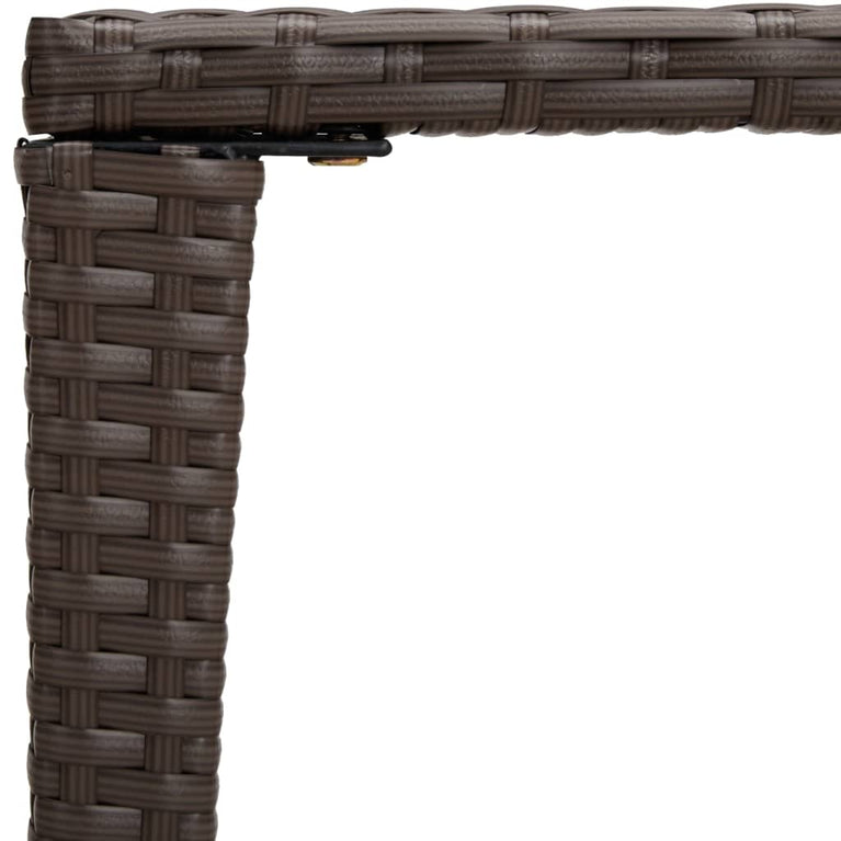 Tafeltjesset 3 st poly rattan bruin MeubelReus