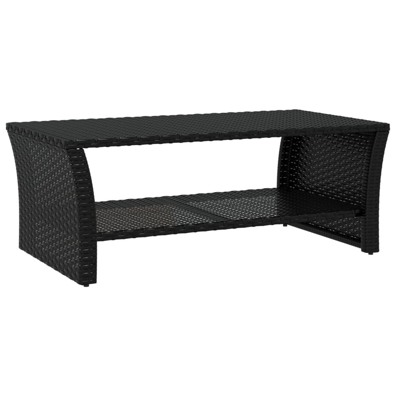 Salontafel 100x50x40 cm poly rattan zwart