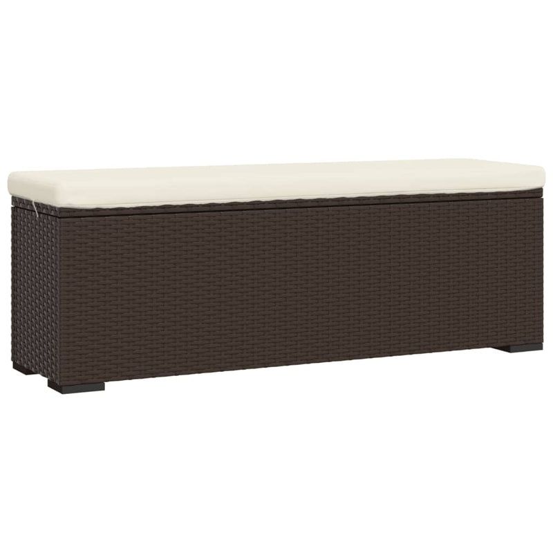 Hocker met kussen 110x30x40 cm poly rattan bruin MeubelReus