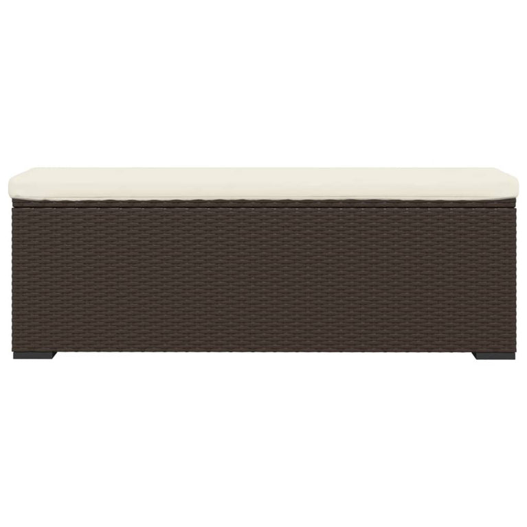 Hocker met kussen 110x30x40 cm poly rattan bruin MeubelReus
