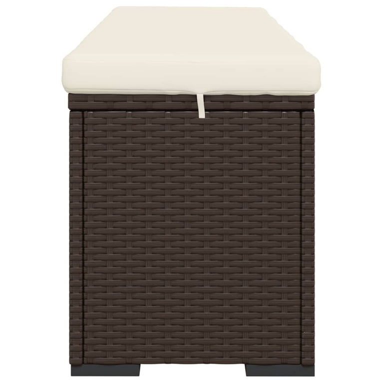 Hocker met kussen 110x30x40 cm poly rattan bruin MeubelReus