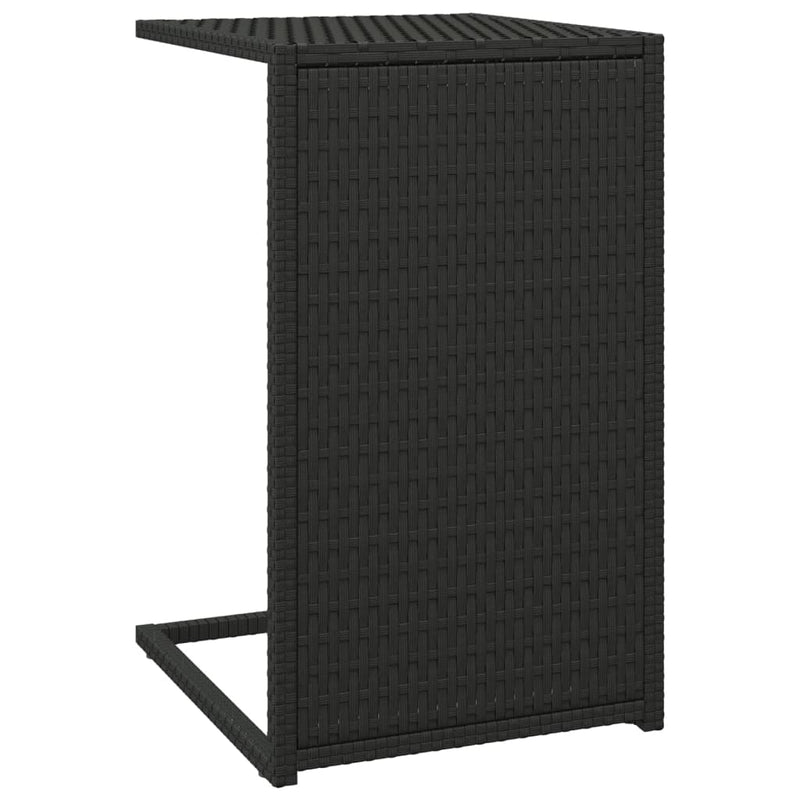 Bijzettafel C-vormig 40x35x60 cm poly rattan zwart MeubelReus