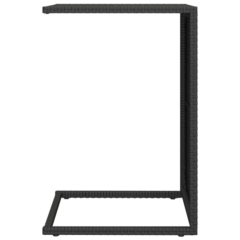 Bijzettafel C-vormig 40x35x60 cm poly rattan zwart MeubelReus