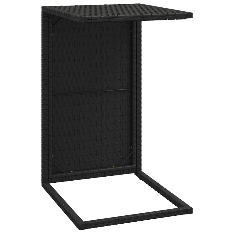 Bijzettafel C-vormig 40x35x60 cm poly rattan zwart MeubelReus