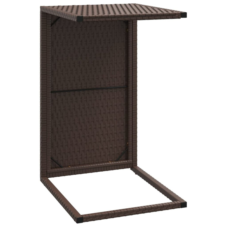 Bijzettafel C-vormig 40x35x60 cm poly rattan bruin MeubelReus