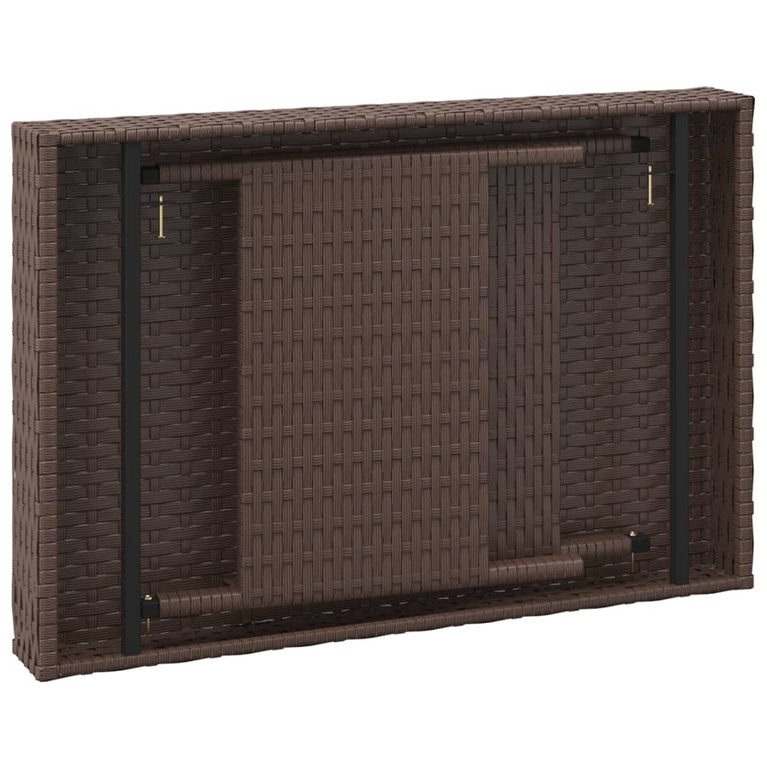 Bijzettafel inklapbaar 60x40x38 cm poly rattan bruin MeubelReus