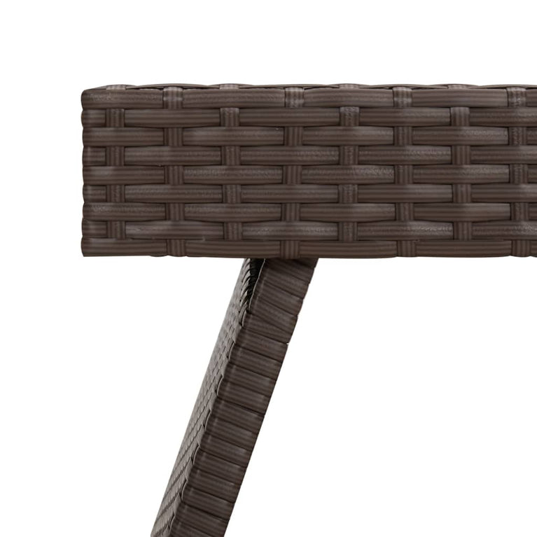 Bijzettafel inklapbaar 60x40x38 cm poly rattan bruin MeubelReus