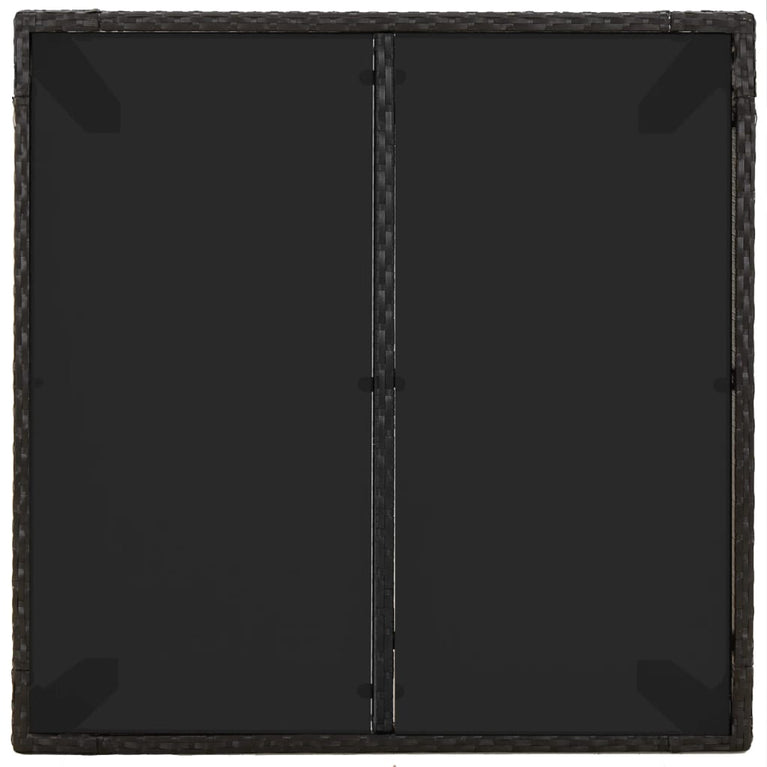 Tuintafel met glazen blad 90x90x75 cm poly rattan MeubelReus
