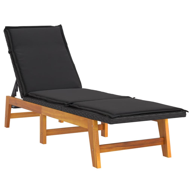 3-delige Loungeset poly rattan en massief acaciahout MeubelReus