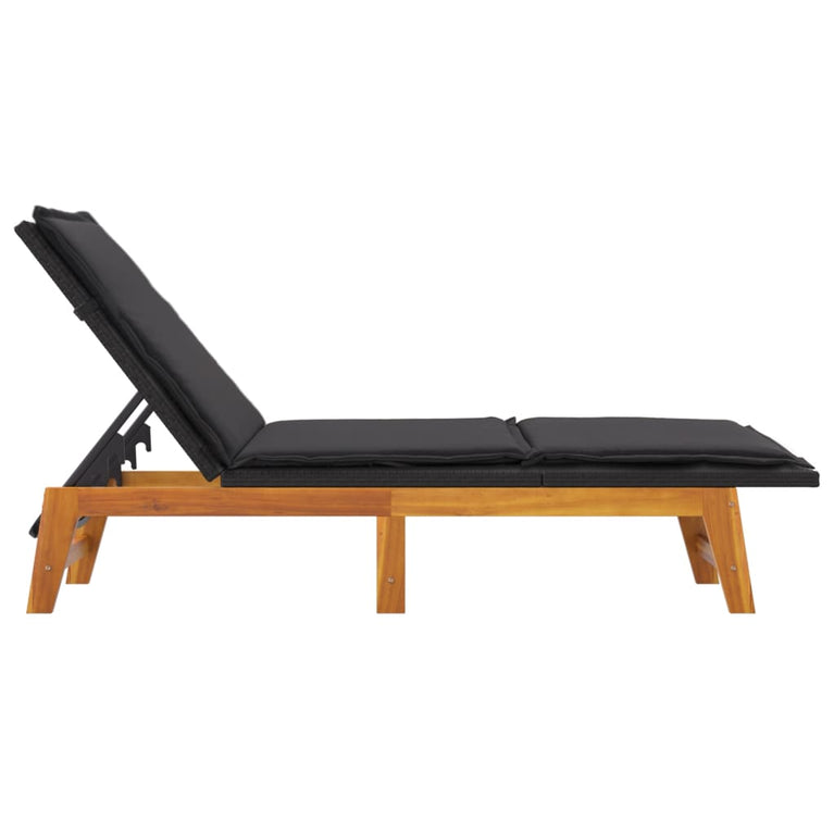 3-delige Loungeset poly rattan en massief acaciahout MeubelReus