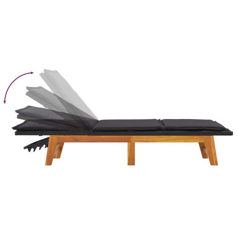 3-delige Loungeset poly rattan en massief acaciahout MeubelReus
