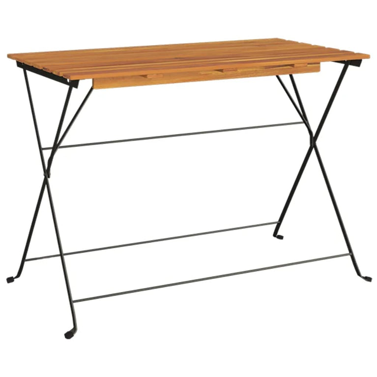 Bistrotafel inklapbaar 100x54x71 cm massief acaciahout en staal MeubelReus
