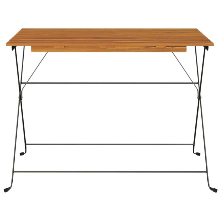 Bistrotafel inklapbaar 100x54x71 cm massief acaciahout en staal MeubelReus