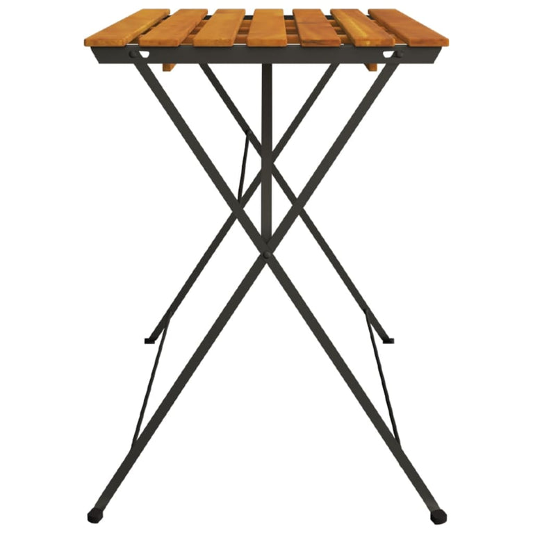 Bistrotafel inklapbaar 100x54x71 cm massief acaciahout en staal MeubelReus
