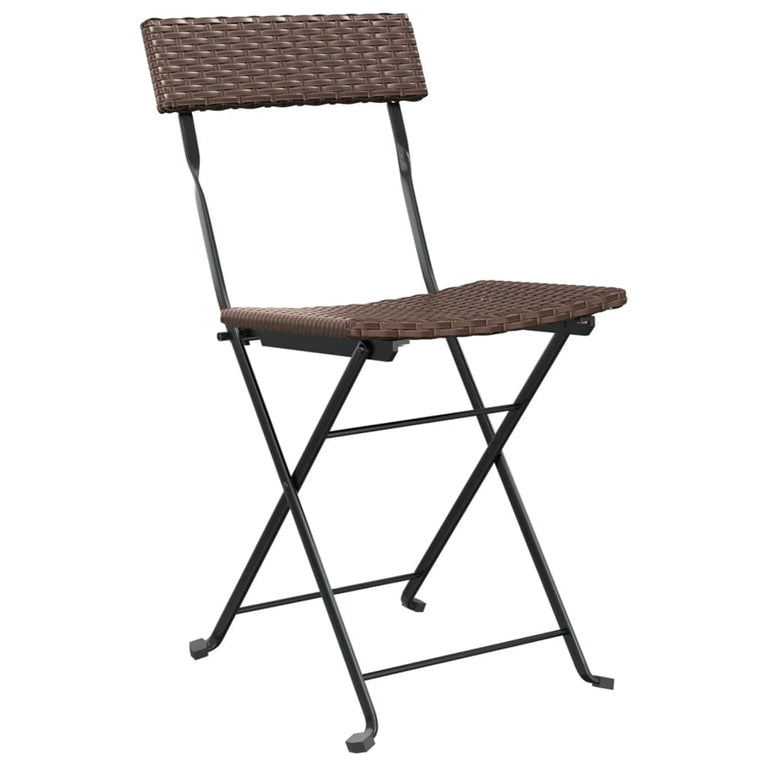 3-delige Bistroset inklapbaar poly rattan bruin MeubelReus