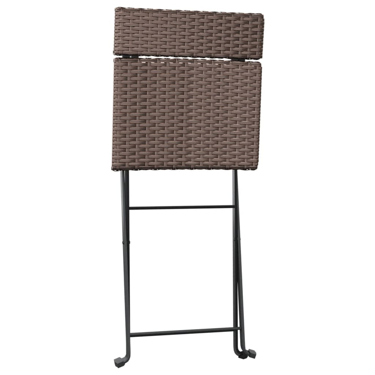3-delige Bistroset inklapbaar poly rattan bruin MeubelReus