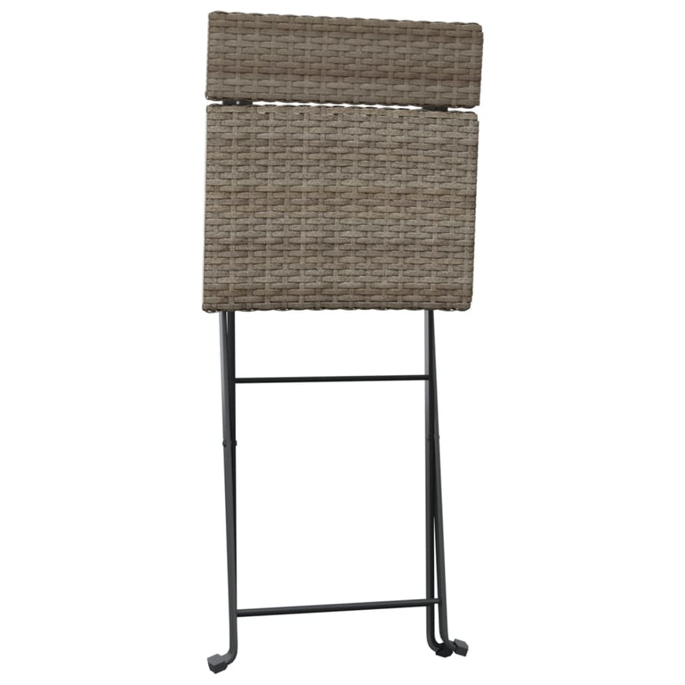 3-delige Bistroset inklapbaar poly rattan grijs MeubelReus
