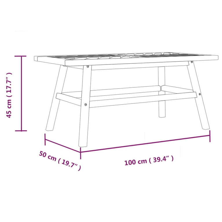 Salontafel 100x50x45 cm massief acaciahout MeubelReus