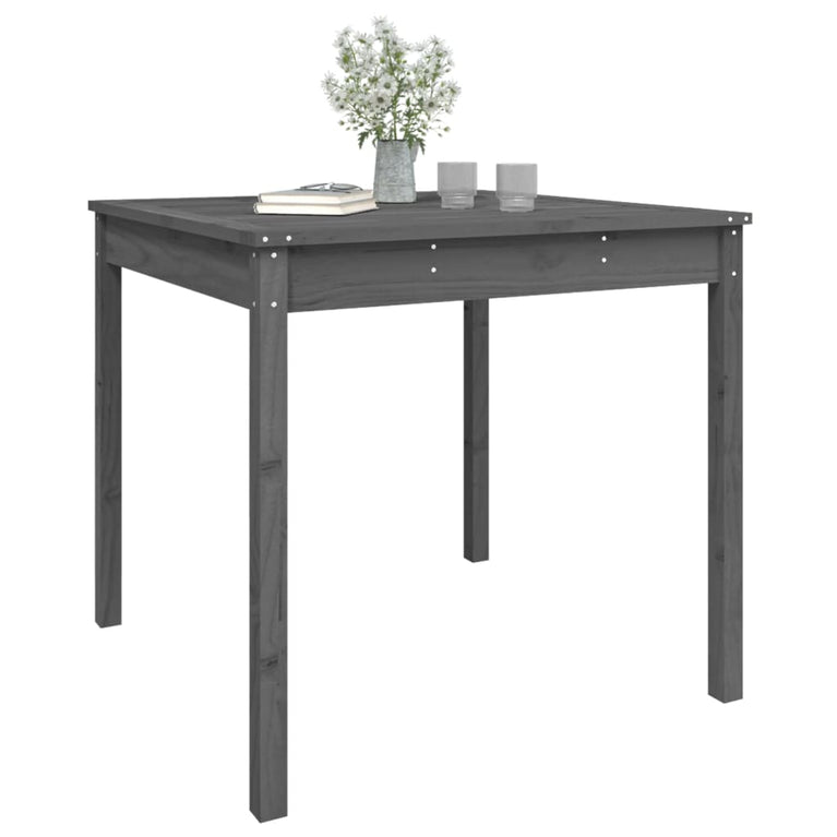 Tuintafel 82,5x82,5x76 cm massief grenenhout grijs MeubelReus