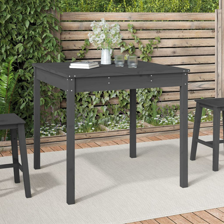 Tuintafel 82,5x82,5x76 cm massief grenenhout grijs MeubelReus