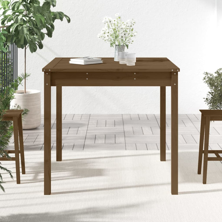 Tuintafel 82,5x82,5x76 cm massief grenenhout honingbruin MeubelReus