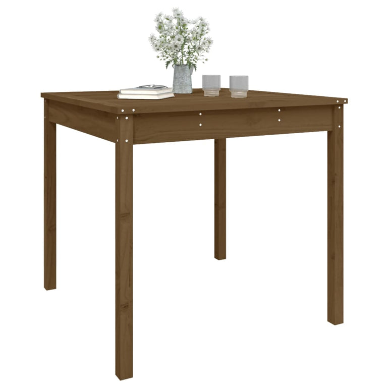 Tuintafel 82,5x82,5x76 cm massief grenenhout honingbruin MeubelReus
