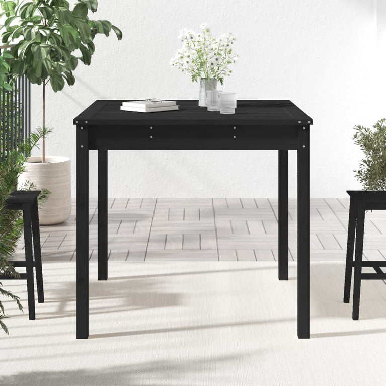 Tuintafel 82,5x82,5x76 cm massief grenenhout zwart MeubelReus