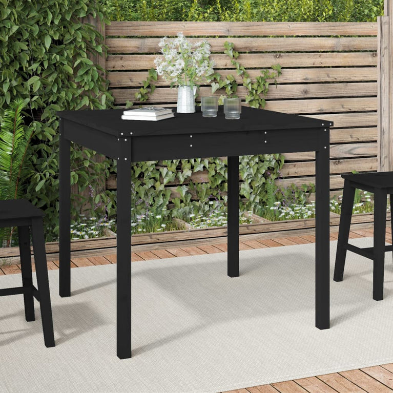 Tuintafel 82,5x82,5x76 cm massief grenenhout zwart MeubelReus