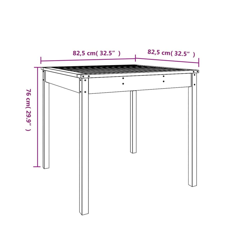 Tuintafel 82,5x82,5x76 cm massief douglashout MeubelReus