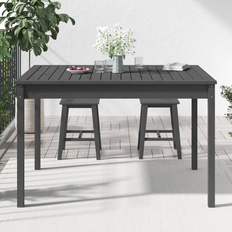 Tuintafel 121x82,5x76 cm massief grenenhout grijs MeubelReus