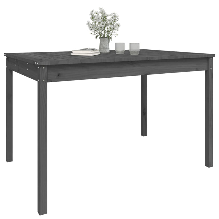 Tuintafel 121x82,5x76 cm massief grenenhout grijs MeubelReus