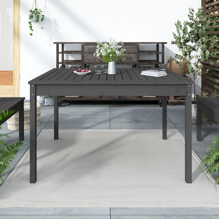 Tuintafel 121x82,5x76 cm massief grenenhout grijs MeubelReus