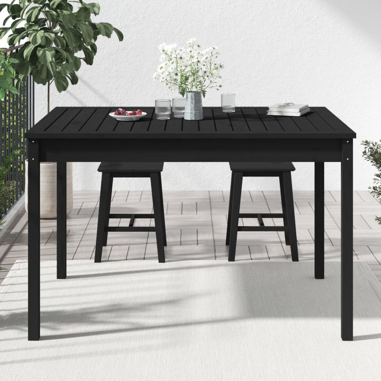 Tuintafel 121x82,5x76 cm massief grenenhout zwart MeubelReus