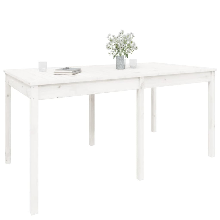 Tuintafel 159,5x82,5x76 cm massief grenenhout wit MeubelReus