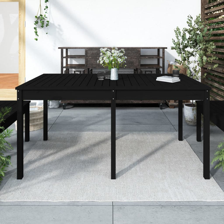 Tuintafel 159,5x82,5x76 cm massief grenenhout zwart MeubelReus