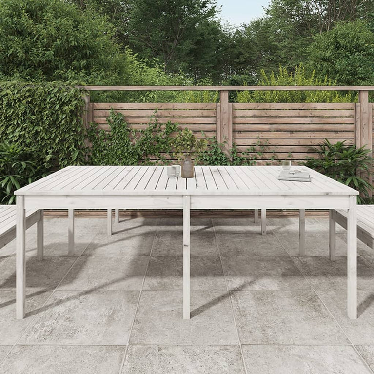 Tuintafel 203,5x100x76 cm massief grenenhout wit MeubelReus