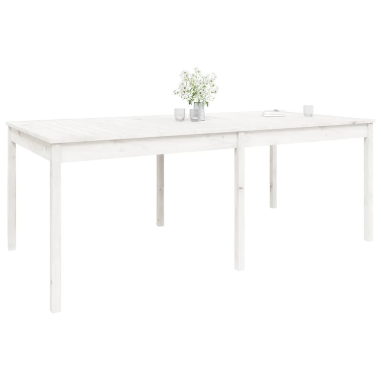 Tuintafel 203,5x100x76 cm massief grenenhout wit MeubelReus