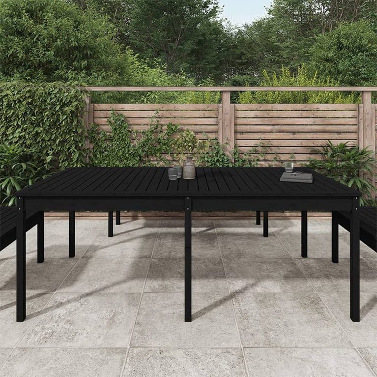 Tuintafel 203,5x100x76 cm massief grenenhout zwart MeubelReus